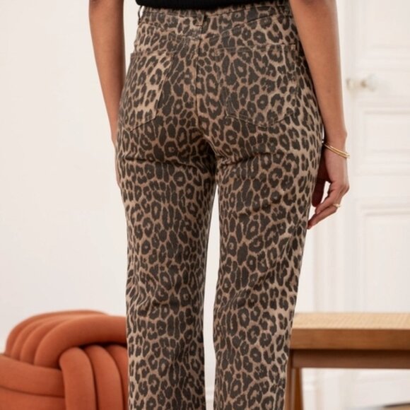 Oraije Paris Solange Straight Jeans Leopard Print Bestsellers - Picture 3 of 7